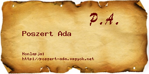 Poszert Ada névjegykártya